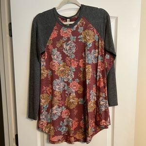 Floral long sleeve tunic top